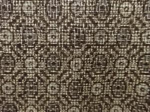 アンティーク　斜め格子に抽象模様織り出し本場泥大島紬着物(割り込み絣)